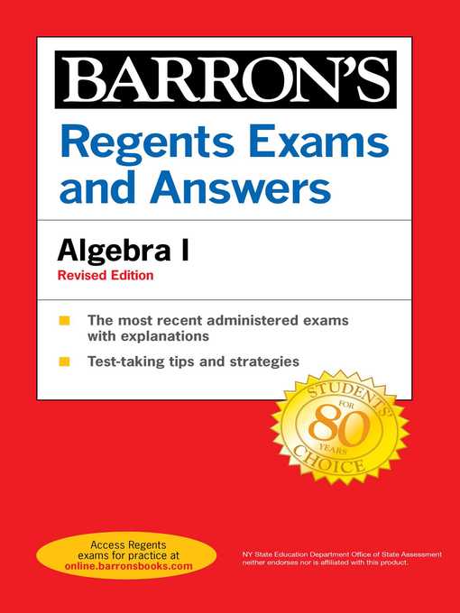 Title details for Regents Exams and Answers Algebra I Revised Edition by Barron's Educational Series - Wait list